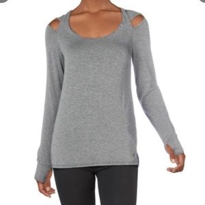 SPLENDID Shoulder Cutout Hooded Pullover Top Womens XS NWT